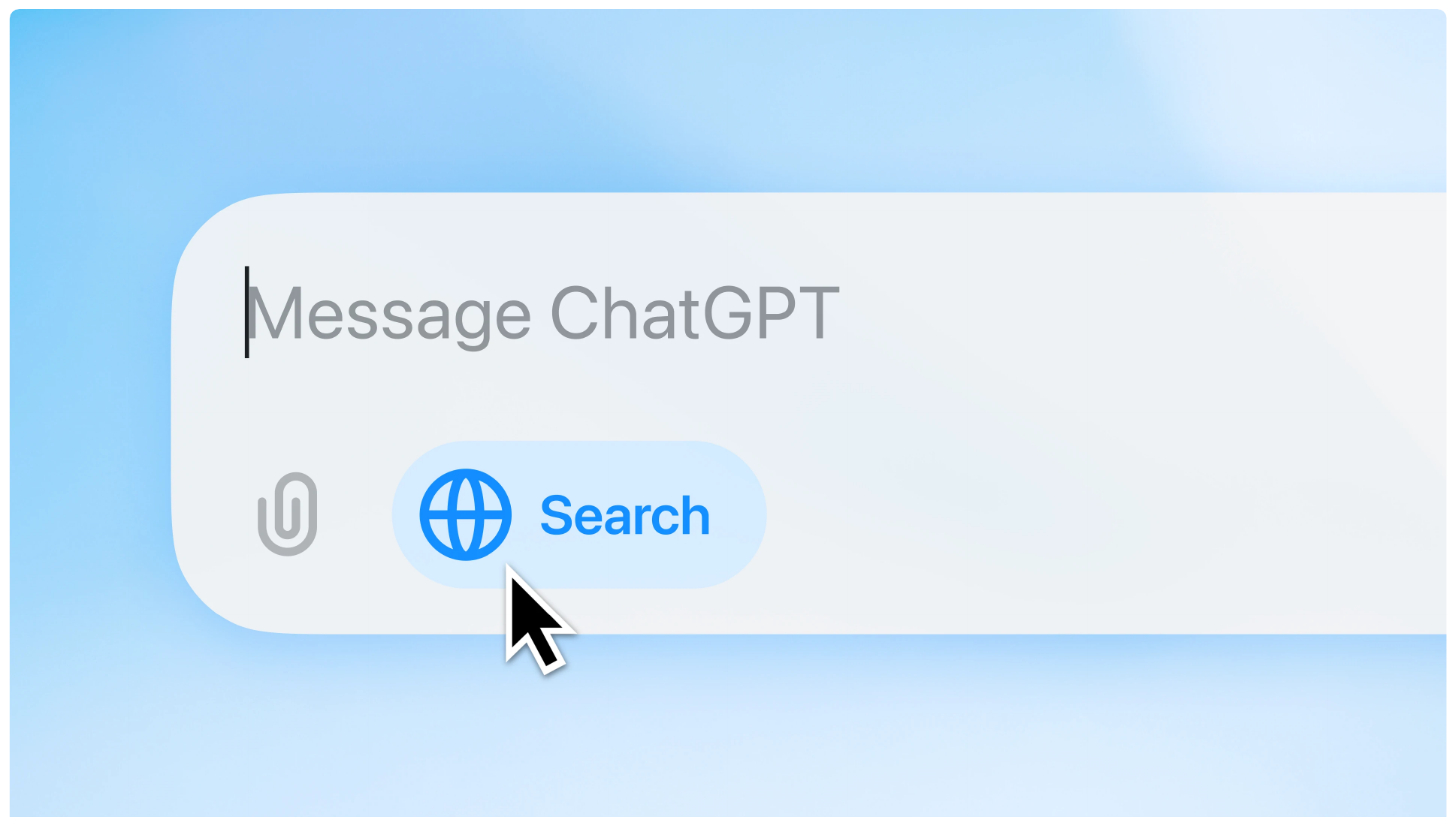 The ChatGPT message box with the placeholder Message ChatGPT and a Search button
